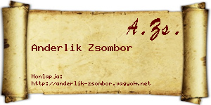 Anderlik Zsombor névjegykártya